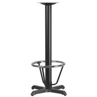 Flash Furniture XU-T2222-BAR-3CFR-GG 22'' x 22'' Restaurant Table X-Base with 3'' Dia. Bar Height Column and Foot Ring 